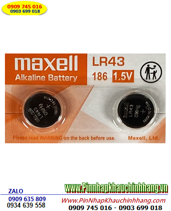 Pin cúc áo 15v Alkaline Maxell LR43 186 AG12 _Cells in Japan _1viên |HẾT HÀNG